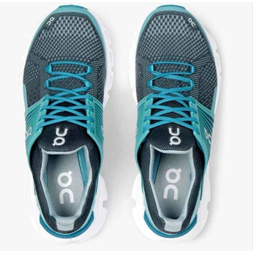 On Running Women's Teal and White Cloud Athletic Shoes - Picture 3 of 11